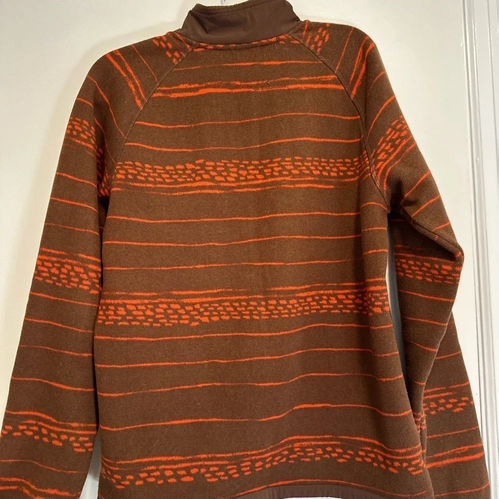 North Face Men’s Medium Gordon Lyons Shacket Jacket Aztec Geo Print Orange Brown